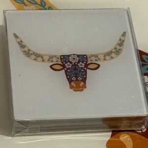 Society6 Acrylic longhorn Design Coasters - Multicolor set of 4